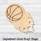 Flaming Basketball Unfinished Wood Shape Blank Laser Engraved Cut Out Woodcraft Craft Supply BSK-001 product 1